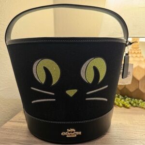 Coach Halloween Black cat tote
